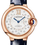Ballon Bleu 33mm in Rose Gold on Blue Crocodile Leather Strap with Silver Diamond Dial