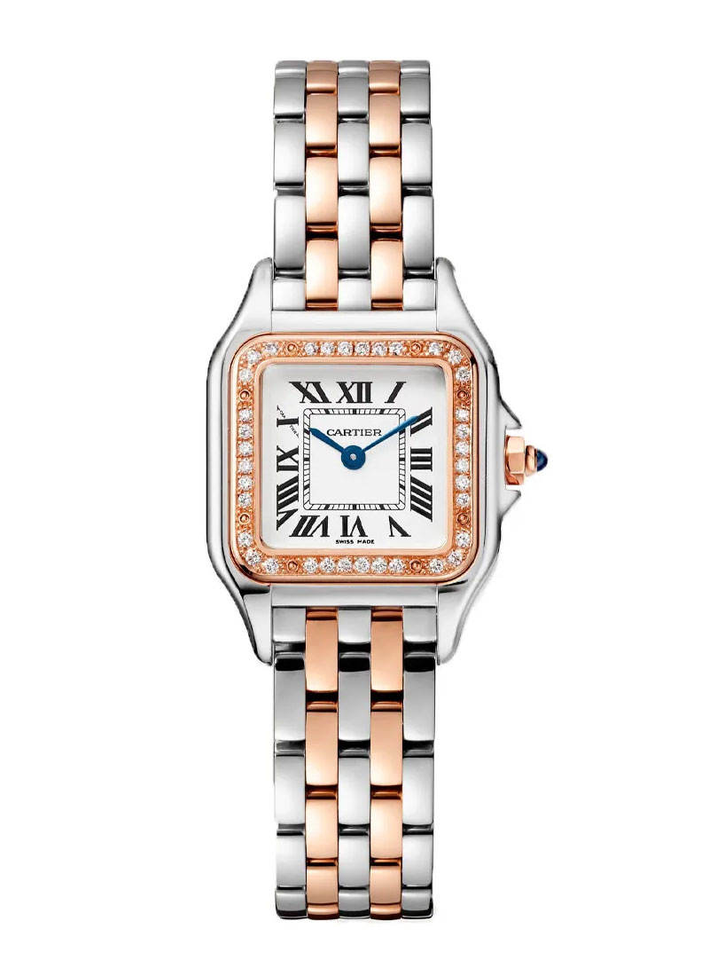 Cartier Panthere de Cartier in Steel with Rose Gold with Diamond Bezel