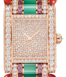 Tank Jewelery in Rose Gold with Diamond Bezel on Bracelet with Pave Diamond Dial