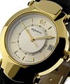 Large Size Yellow Gold  Silver Dial - Black Strap