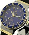 Mid Size 2-Tone Gmt Diver Steel on Strap with Blue Bezel
