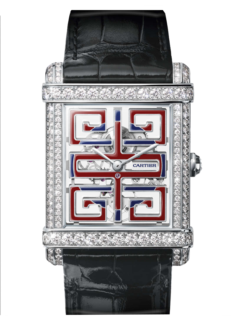 Cartier Tank Chinoise 39.5mm in Platinum with Diamond Case