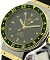 Mid Size 2-Tone Gmt Diver Steel on Strap with Green Bezel