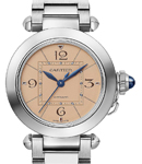 Pasha 35mm in Steel on Steel Bracelet with Salmon Dial
