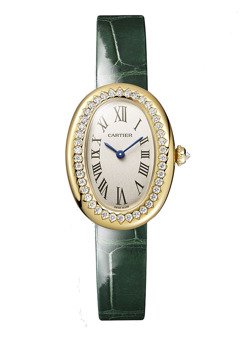 Cartier Baignoire Small Model in Yellow Gold with Diamond Bezel