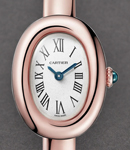 Baignoire Mini Model in Rose Gold  on Rose Gold Bracelet with Silver Dial