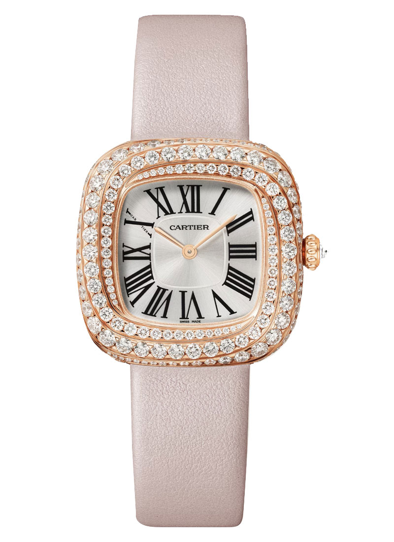 Cartier Coussin De Cartier in Rose Gold with Diamond Bezel