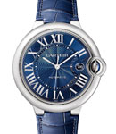 Ballon Bleu 42mm Automatic in Steel on Blue Crocodile Leather Strap with Blue Dial