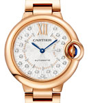 Ballon Bleu Ladies 33mm in Rose Gold On Rose Gold Bracelet with Silver Diamond Dial