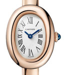 Baignoire Mini Model in Rose Gold on Rose Gold Bracelet with Silver Dial