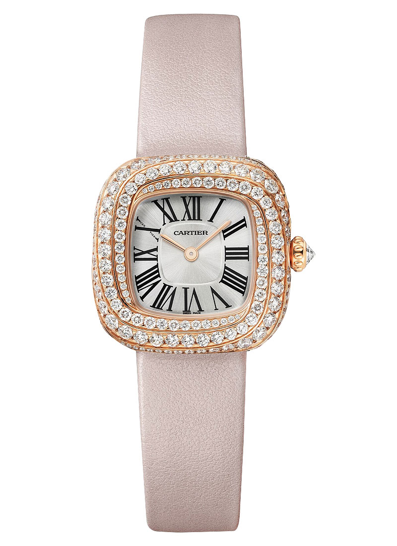 Cartier Coussin De Cartier Small in Rose Gold with Diamond Bezel