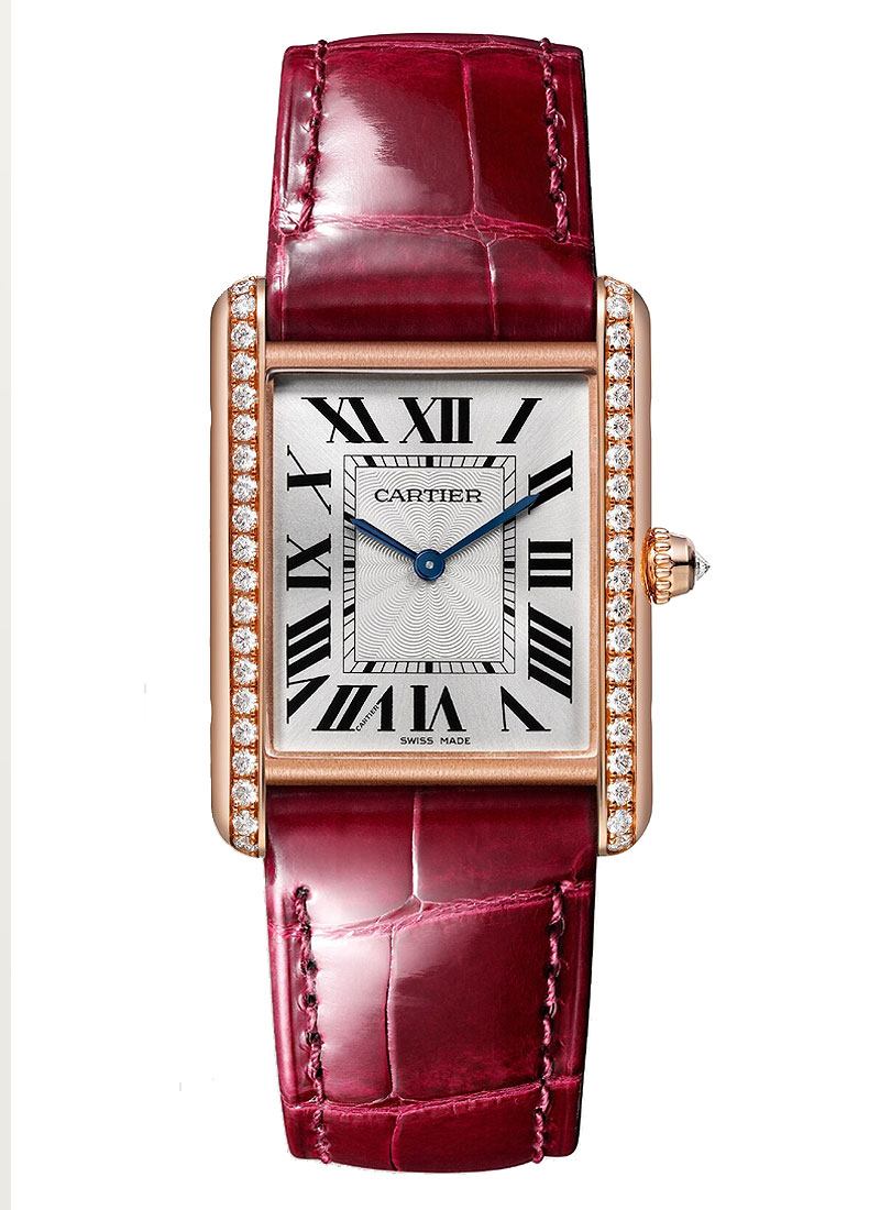 Cartier Tank Louis Cartier Large in Rose Gold with Diamond Bezel
