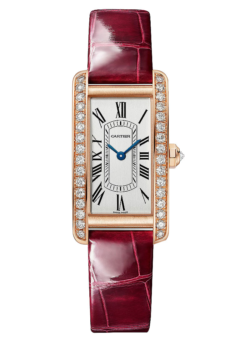 Cartier Tank Americaine Small in Rose Gold with Diamond Bezel