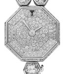 Fine Jewelry in White Gold with Diamond Bezel on Bracelet with Pave Diamond Dial
