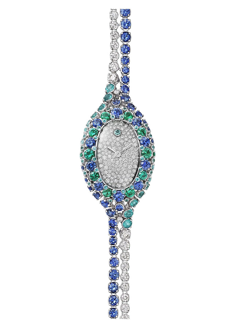 Cartier Baignoire Jewelry in White Gold with Sapphire Bezel