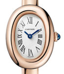Baignoire Mini in Rose Gold on Rose Gold Bracelet with Silver Dial