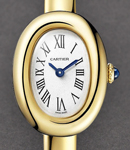 Baignoire Mini in Yellow Gold on Yellow Gold Bracelet with Silver Dial