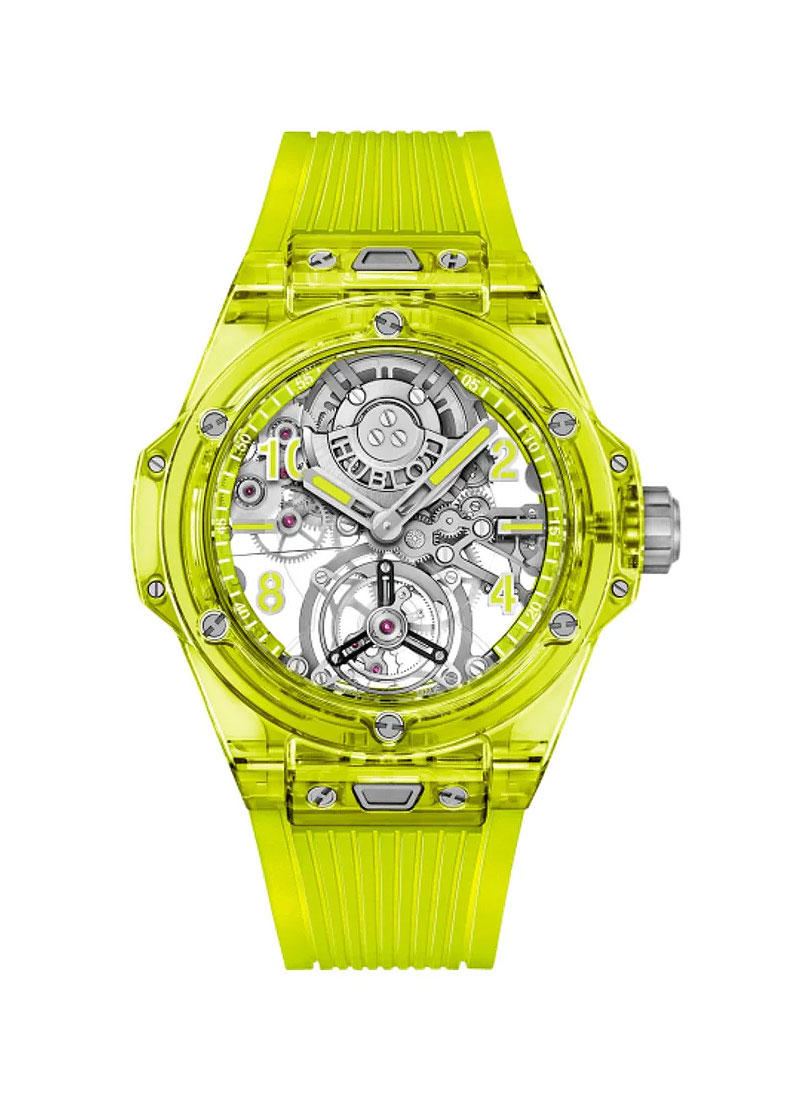 Hublot Big Bang Tourbillon 44mm in Yellow Neon Saxem