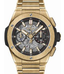 Big Bang Integrated 42mm in Yellow Gold on Yellow Gold Bracelet with Skeleton Dial