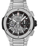 Big Bang Integrated 42mm in Titanium with DIamond Bezel on Titanium DIamond Bracelet with Skeleton Dial