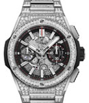 Big Bang Integrated 42mm in Titanium with Baguette DIamond Bezel on Titanium DIamond Bracelet with Skeleton Dial