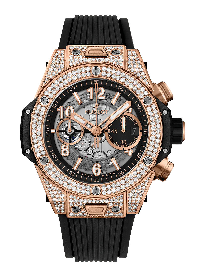Hublot Big Bang UNICO 44mm in Rose Gold with Pave Diamond Case