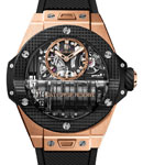 Big Bang MP-11 Power Reserve 14 Days in Rose Gold with Carbon Fiber Bezel on Black Rubber Strap with Sapphire Dial