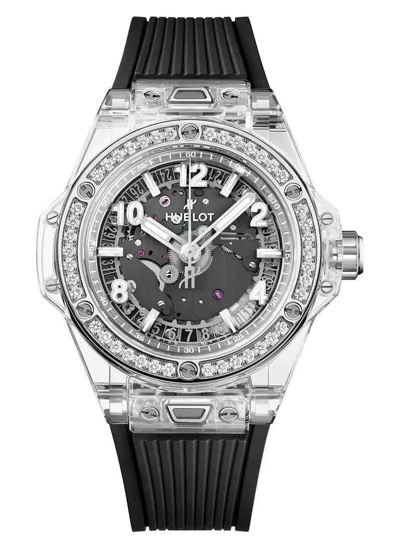 Hublot Big Bang One Click 39mm in Sapphire Crystal with Steel Diamond Bezel