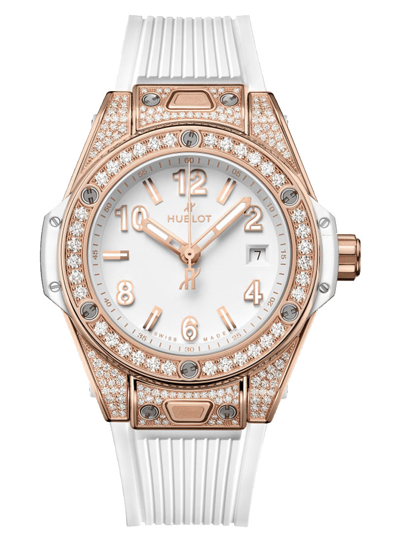 Hublot Big Bang One Click 33mm in Rose Gold with Pave Diamond Case