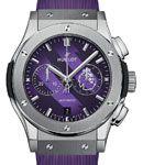 Classic Fusion Chronograph Premier League in Titanium on Purple Rubber Strap with Matte Purple Dial