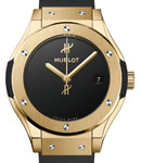 Classic Fusion 38mm Automatic in Yellow Gold on Black Rubber Strap with Black Dial