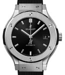 Classic Fusion 33mm Quartz in Titanium on Blacl Rubber Strap with Black Dial