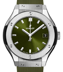 Classic Fusion 33mm in Titanium on Green Rubber Strap with Green Dial