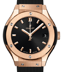 Classic Fusion 33mm in Rose Gold on Black Rubber Strap with Black Dial