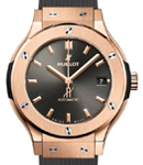 Classic Fusion 42mm in Rose Gold on Grey Rubber Strap with Grey Dial