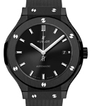 Classic Fusion 38mm in Black Ceramic on Black Rubber Strap with Black Dial