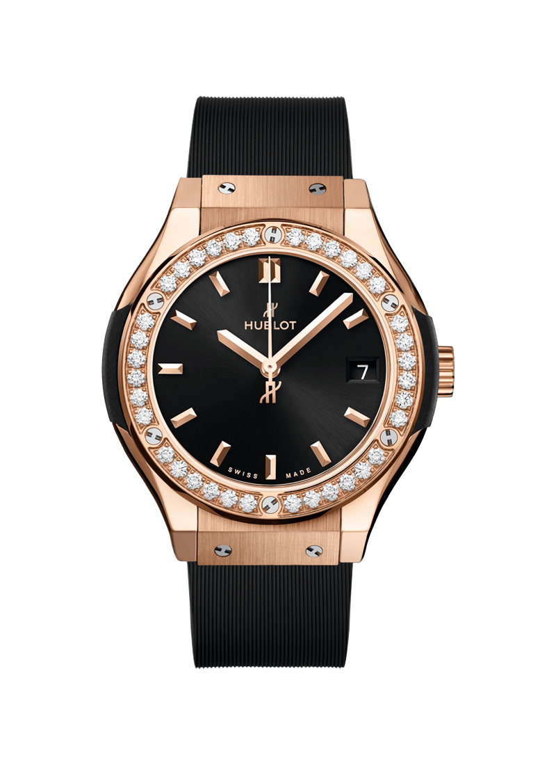 Hublot Classic Fusion 33mm in Rose Gold with Diamond Bezel