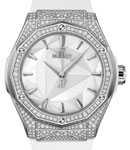 Classic Fusion Orlinski 40mm in Titanium with Pave Diamond Case on White Rubber Strap with White Dial