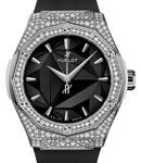 Classic Fusion Orlinski 40mm in Titanium with Pave Diamond Case on Black Rubber Strap with Black Dial
