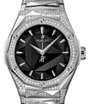 Classic Fusion Orlinski 40mm in Titanium with Pave Diamond and Case on Titanium Diamond Bracelet with Black Dial