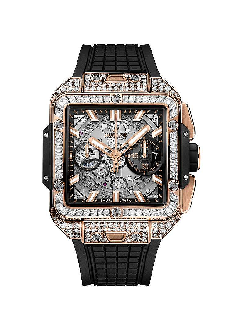 Hublot Square Bang Unico 42mm in Rose Gold with Pave Diamond Case