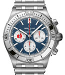 Chronomat B01 42mm Six Nation France in Steel on Steel Bracelet with Blue Dial