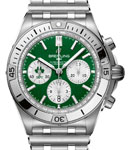 Chronomat B01 42mm Six Nation Ireland in Steel on Steel Bracelet with Green Dial