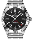 Chronomat Automatic 40mm GMT in Steel on Steel  Bracelet with Black Dial