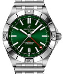 Chronomat Automatic 40mm GMT in Steel on Steel  Bracelet with Green Dial