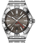 Chronomat Automatic 40mm GMT in Steel on Steel  Bracelet with Grey Dial