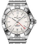 Chronomat Automatic 40mm GMT in Steel on Steel  Bracelet with White Dial
