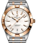 Chronomat 32mm in Steel with Rose Gold Bezel on Steel and Rose Gold Bracelet with White Dial