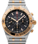 Chronomat B01 42mm in Steel with Rose Gold Bezel on Steel and Rose Gold Bracelet with Black Dial