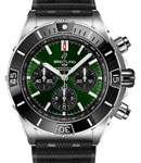 Super Chronomat B01 44mm in Steel on Black Rubber Strap with Green Dial